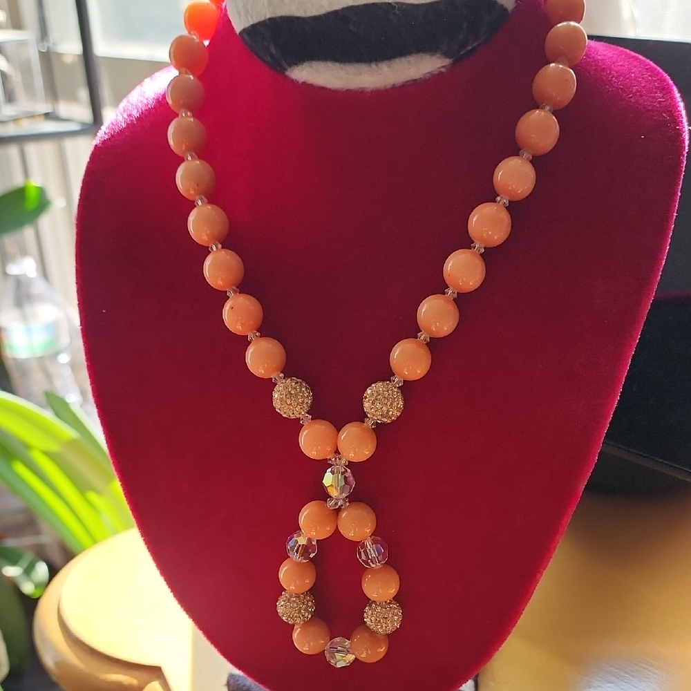 Elegant Orange Beaded Necklace